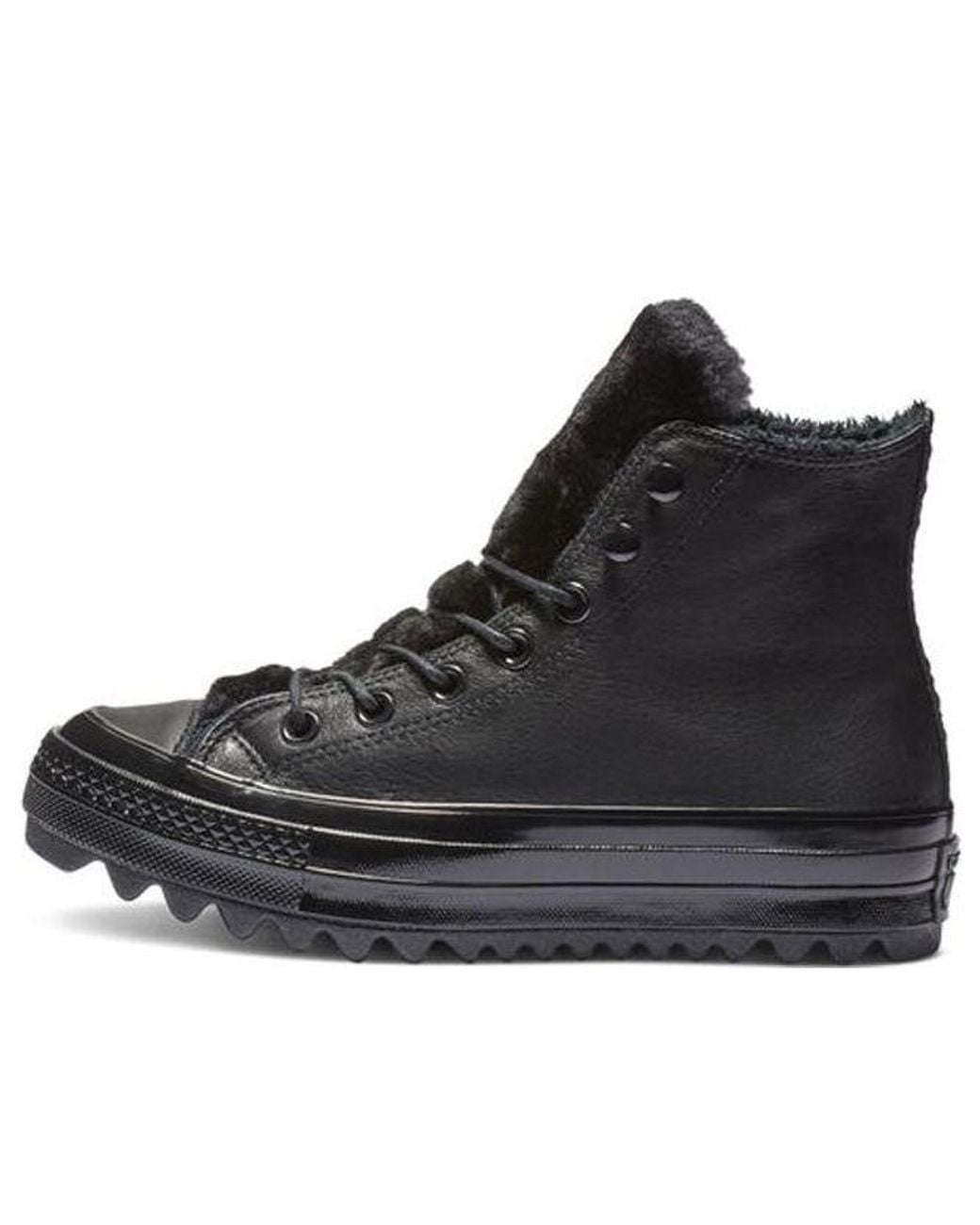 Converse Black (Wmns) Chuck Taylor All Star Street Warmer Ripple High Top Thick Sole