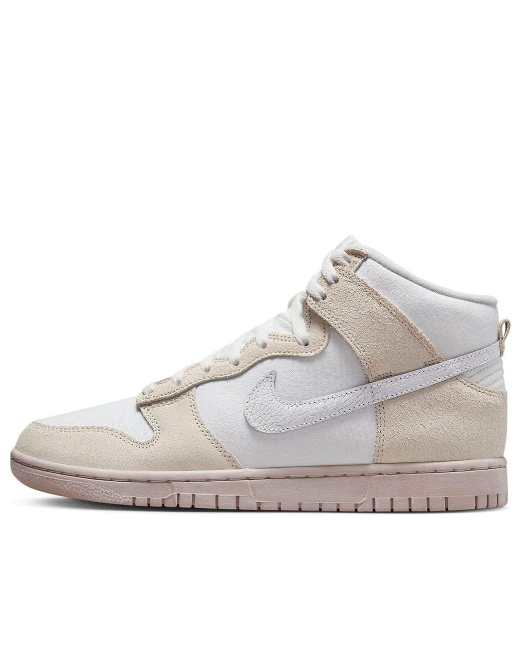Nike White Dunk High Retro Prm 'Cracked Leather Swoosh' for men