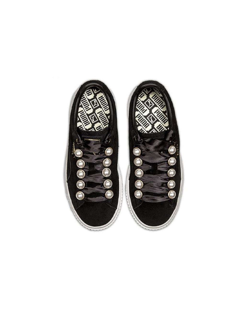 PUMA Black (Wmns) Suede Platform Bling