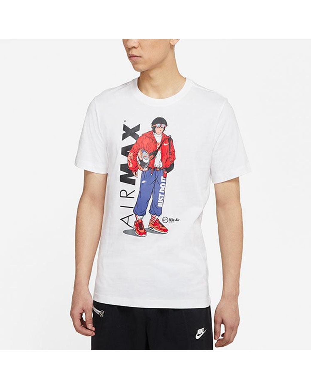 Nike Red Sportswear Pattern Printing Sports Round Neck Short Sleeve for men