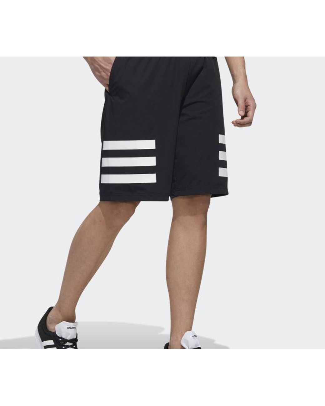 Adidas Blue Neo Pnda 3S Shrt Sports Shorts for men