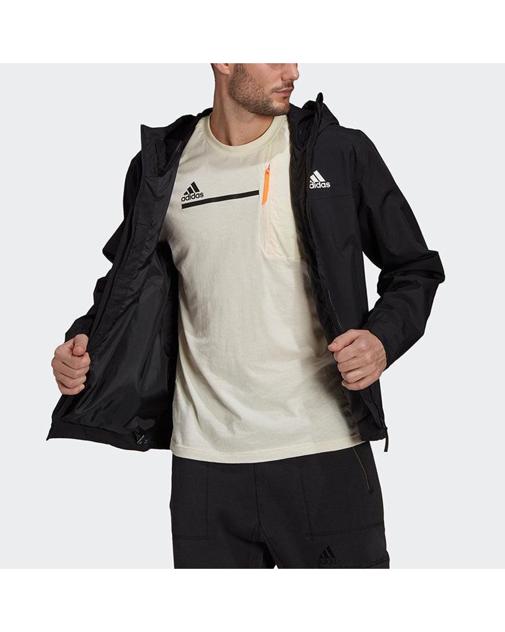 Adidas Black Performance Bsc 3-Stripes R.R. Jacket for men