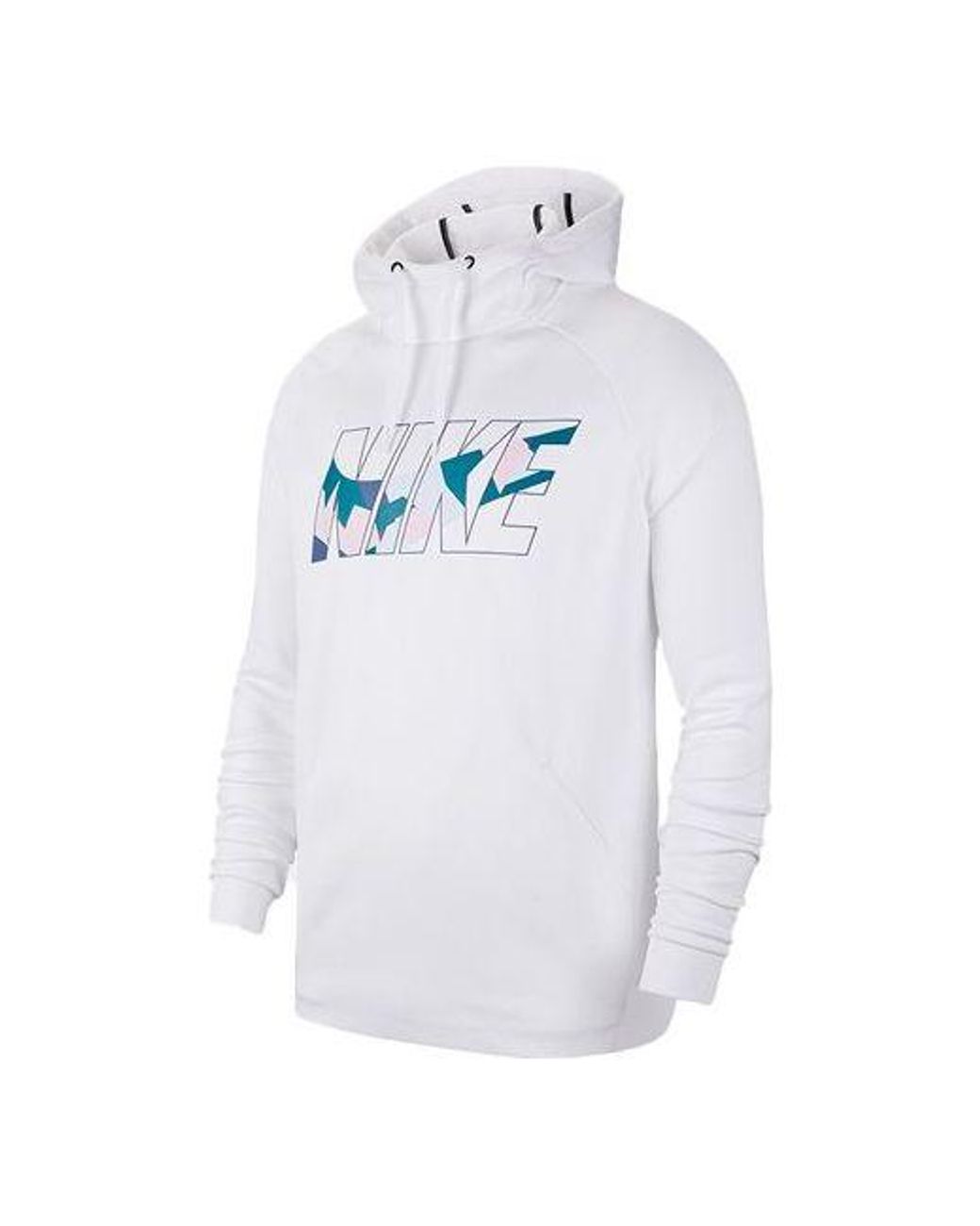 Nike White Logo Printing Fleece Lined Stay Warm Sports Pullover Drawstring for men