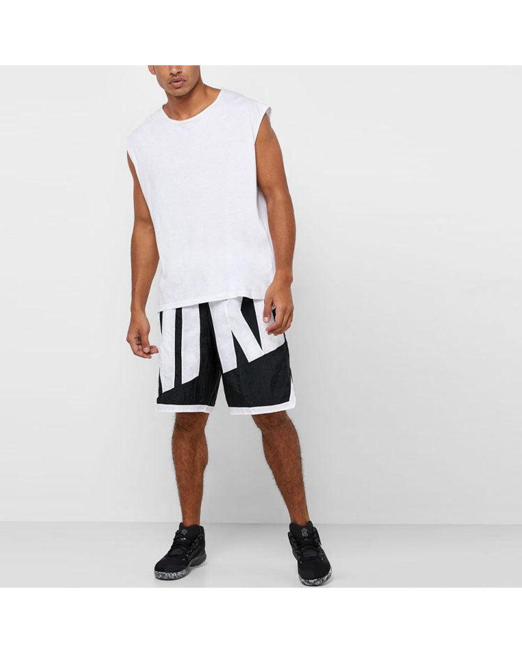 Nike Black Retro Large Logo Sports Quick Dry Shorts for men