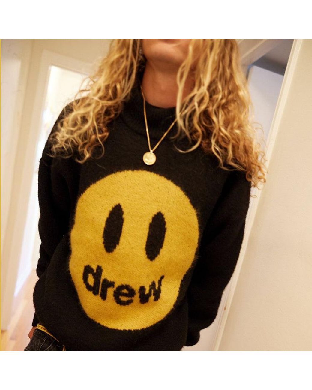 Drew House Black Mascot Funnel Neck Sweaters for men