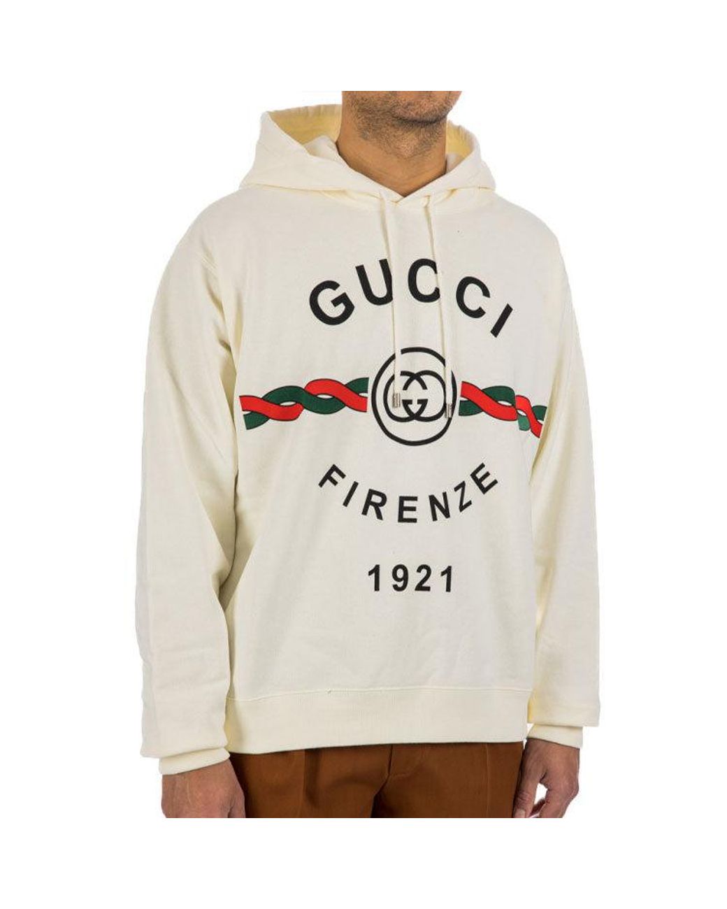 Gucci White Firenze 1921 Hoodie for men