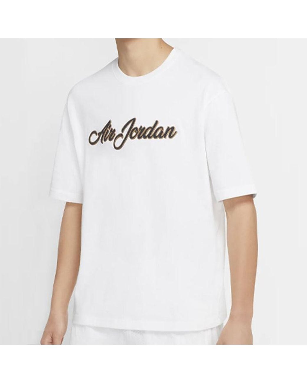 Nike White Remastered Logo Embroidered Round Neck Short Sleeve for men