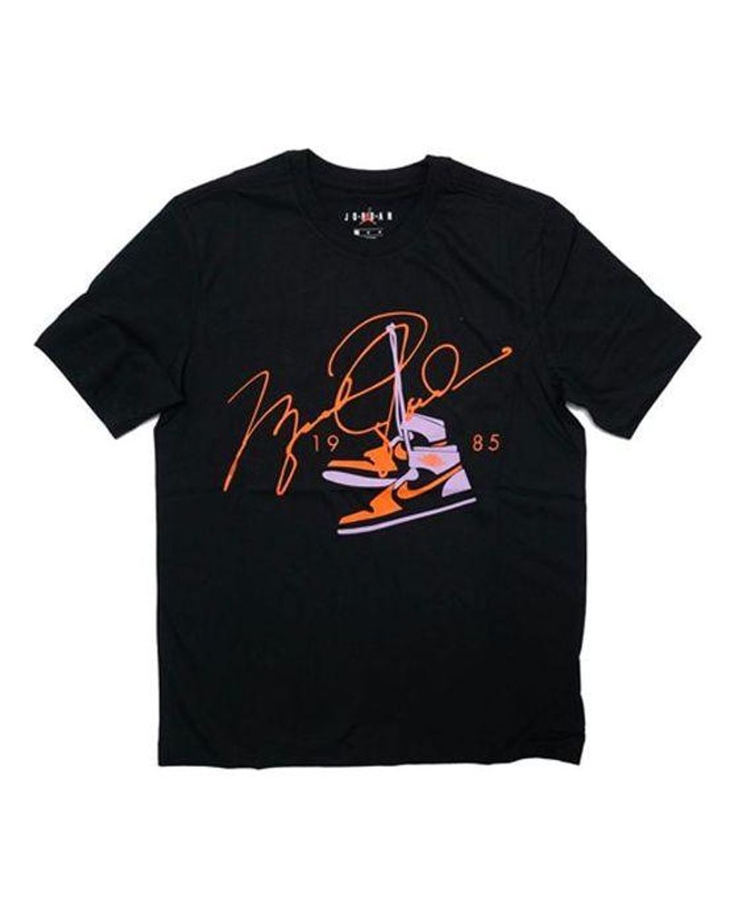 Nike Black Jordan Aj85 Signature Printing Short Sleeve T-Shirt for men