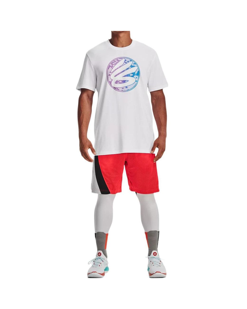 Under Armour White Curry Gradient Heavyweight T-Shirt Multi' for men