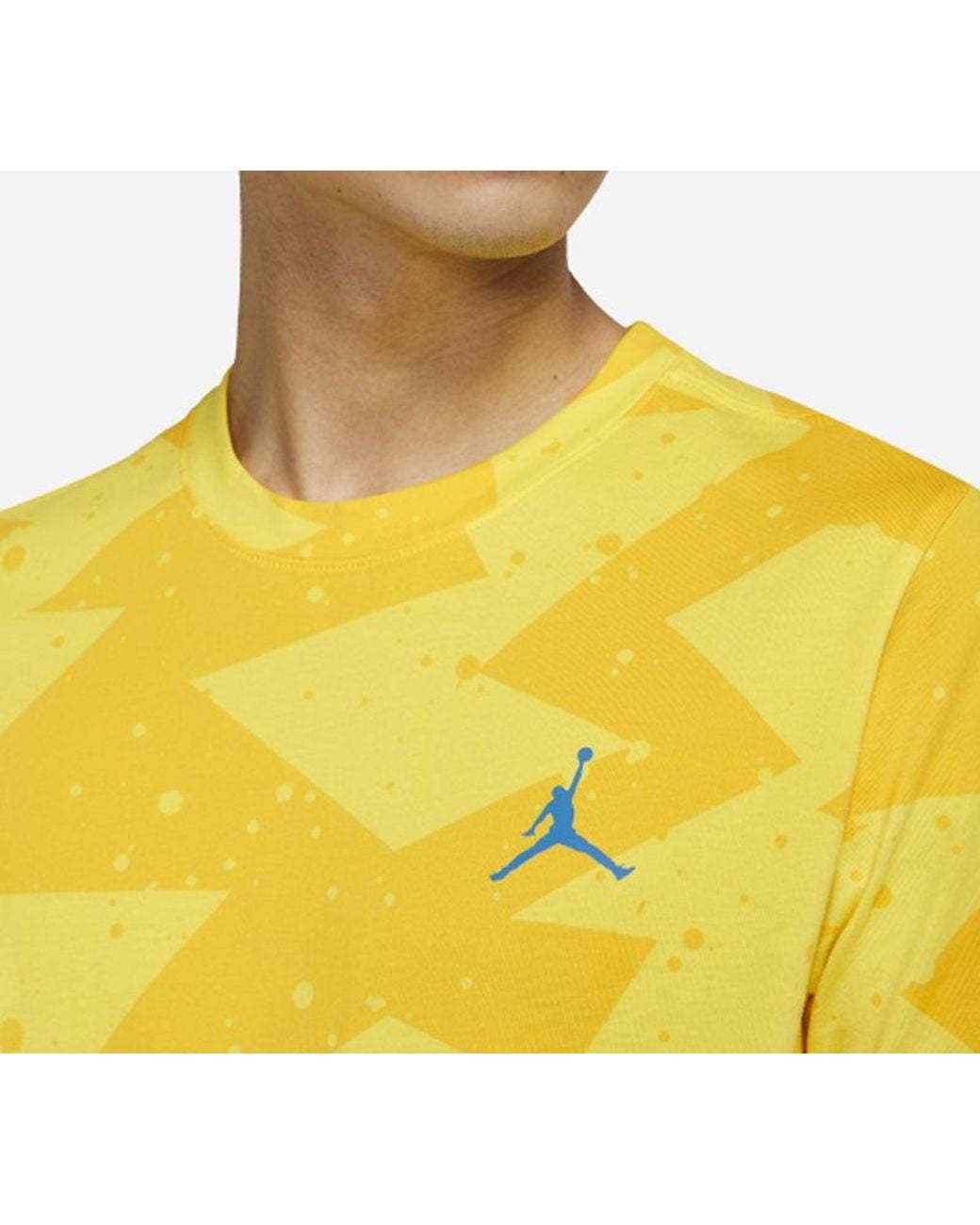 Nike Yellow Printed Poolside Splash Ink Printing Short Sleeve for men