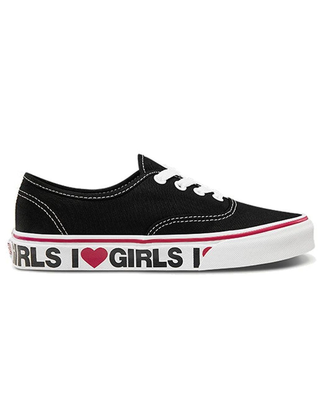Vans Black Authentic 'I Love Girls' for men