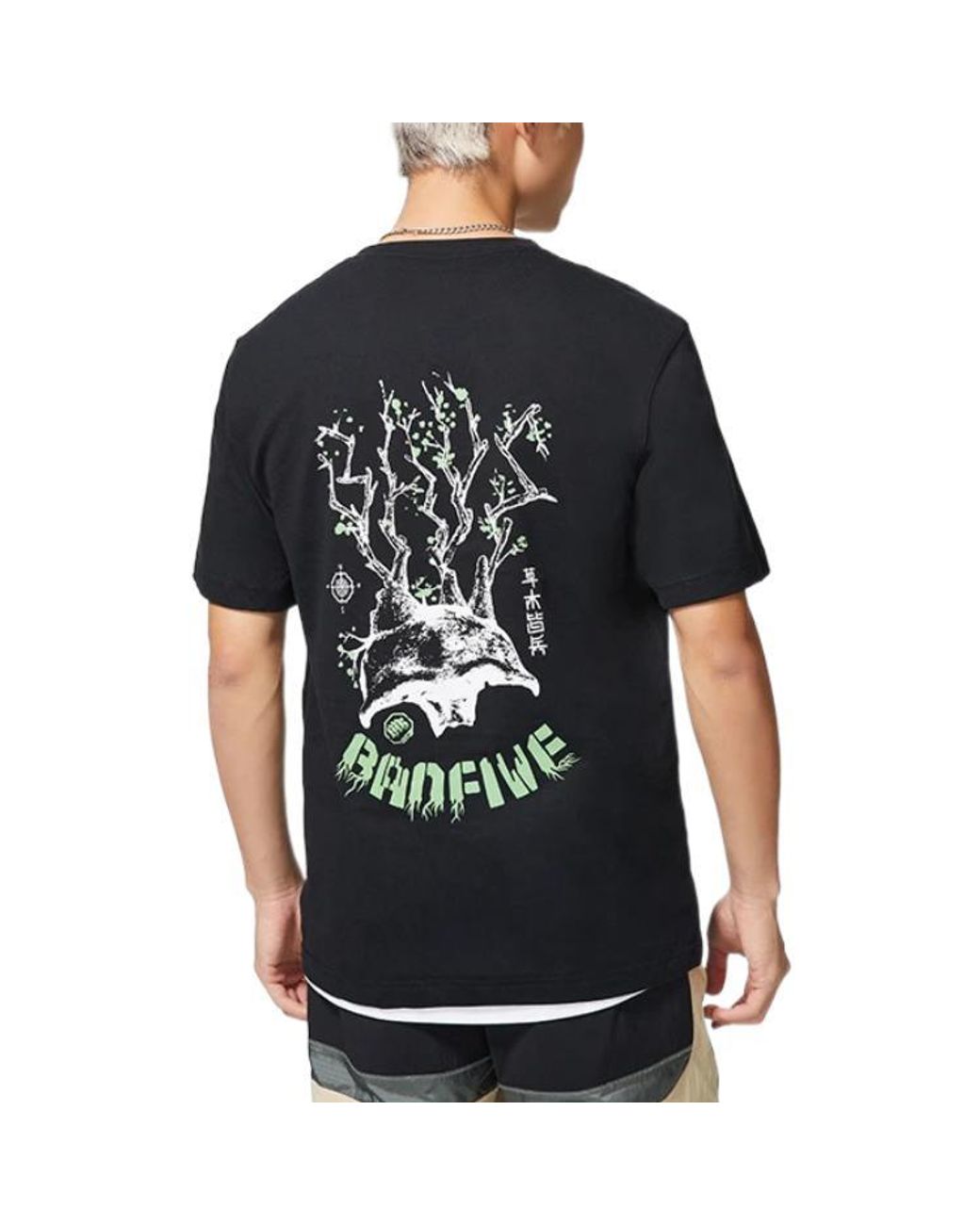 Li-ning Black Badfive Graphic Loose Fit T-Shirt for men