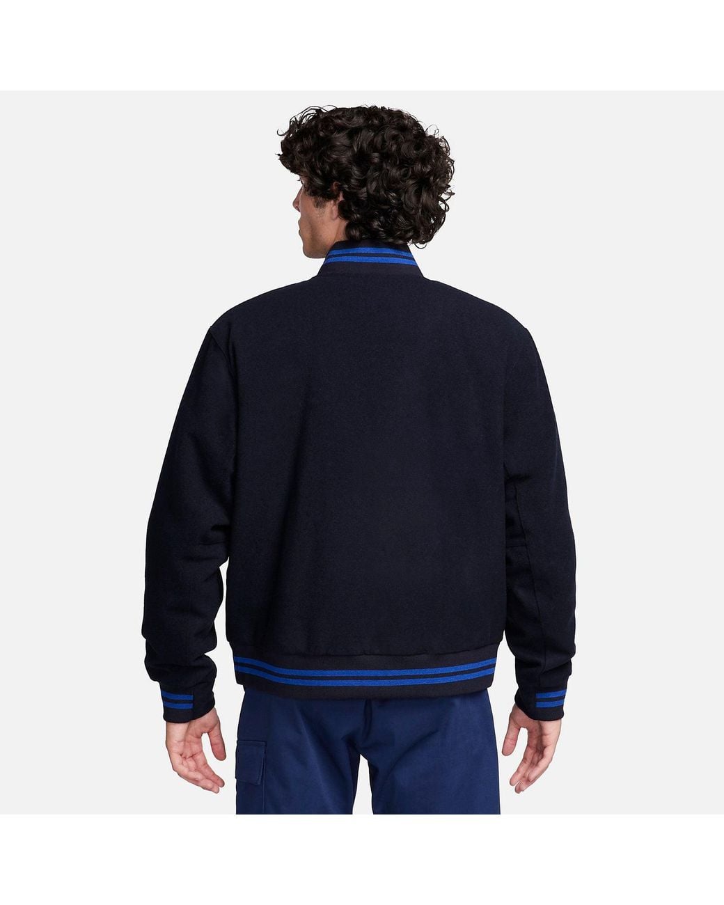 Nike Blue Chelsea Fc Football Varsity Jacket for men