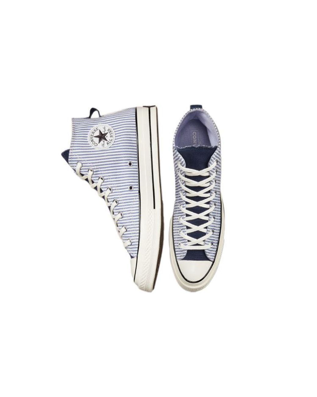 Converse Blue Chuck 70 High 'Washed Hickory Stripes' for men