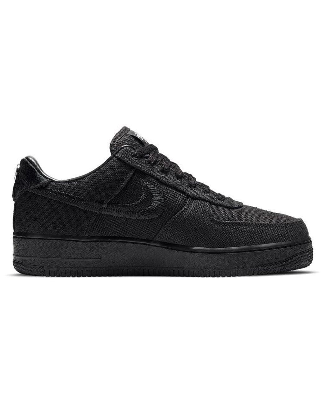 Nike Stussy X Air Force 1 Low 'triple Black' for Men | Lyst