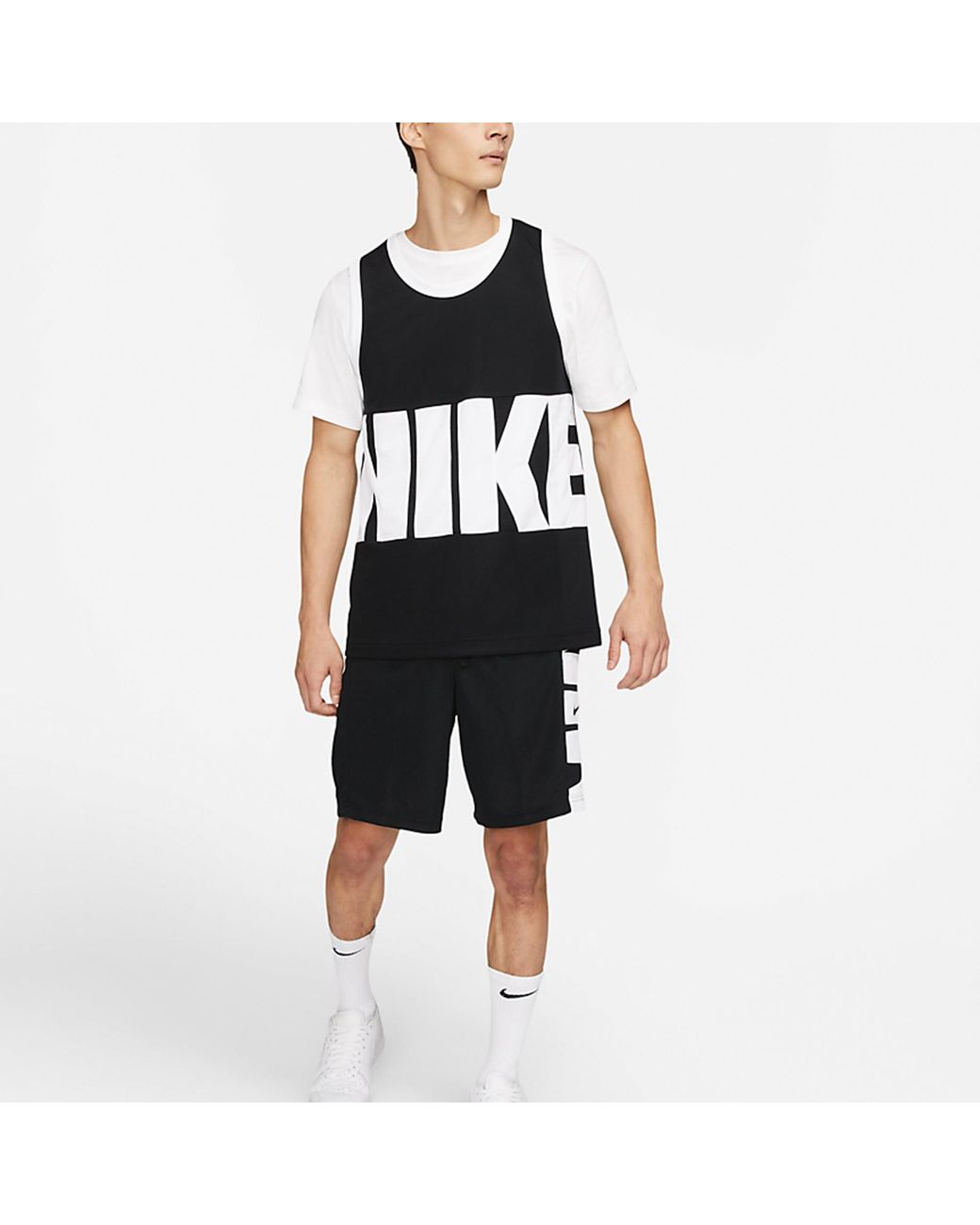 Nike Black Large Logo Printing Sports Basketball Jersey/Vest for men
