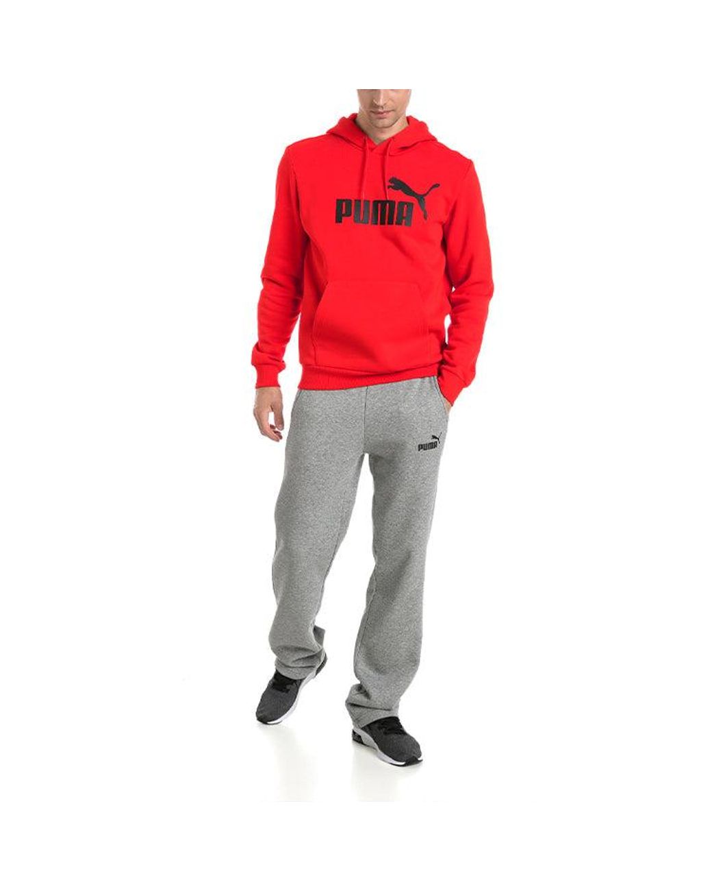 PUMA Red Casual Drawstring Hooded Fleece Lined Stay Warm Printing for men