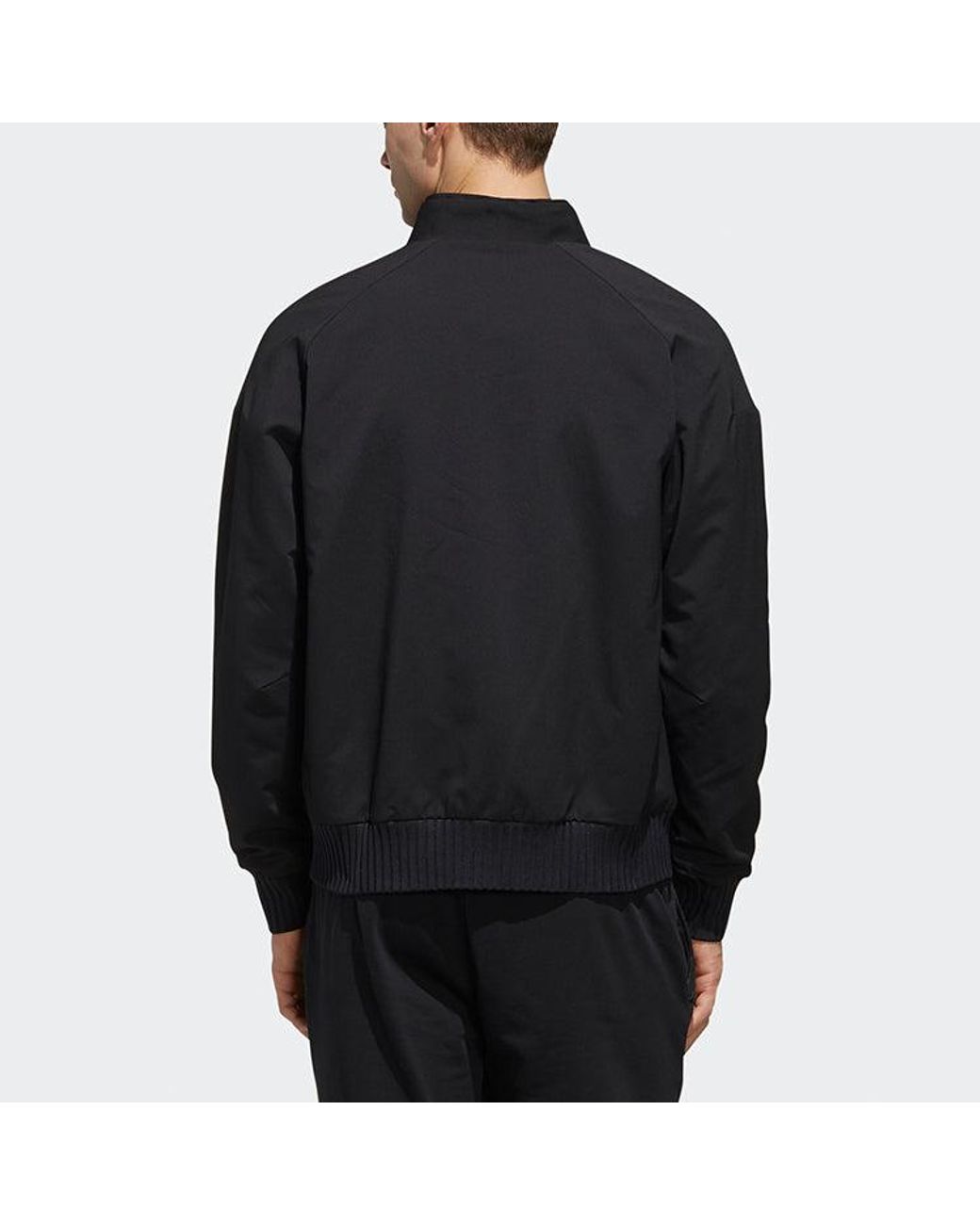 Adidas Blue Wj Jkt Warm Logo Print Sport Shuttle Jacket for men