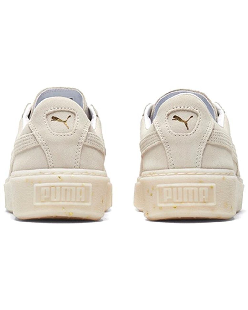 PUMA White (Wmns) Suede Platform Buff/ Board Shoes