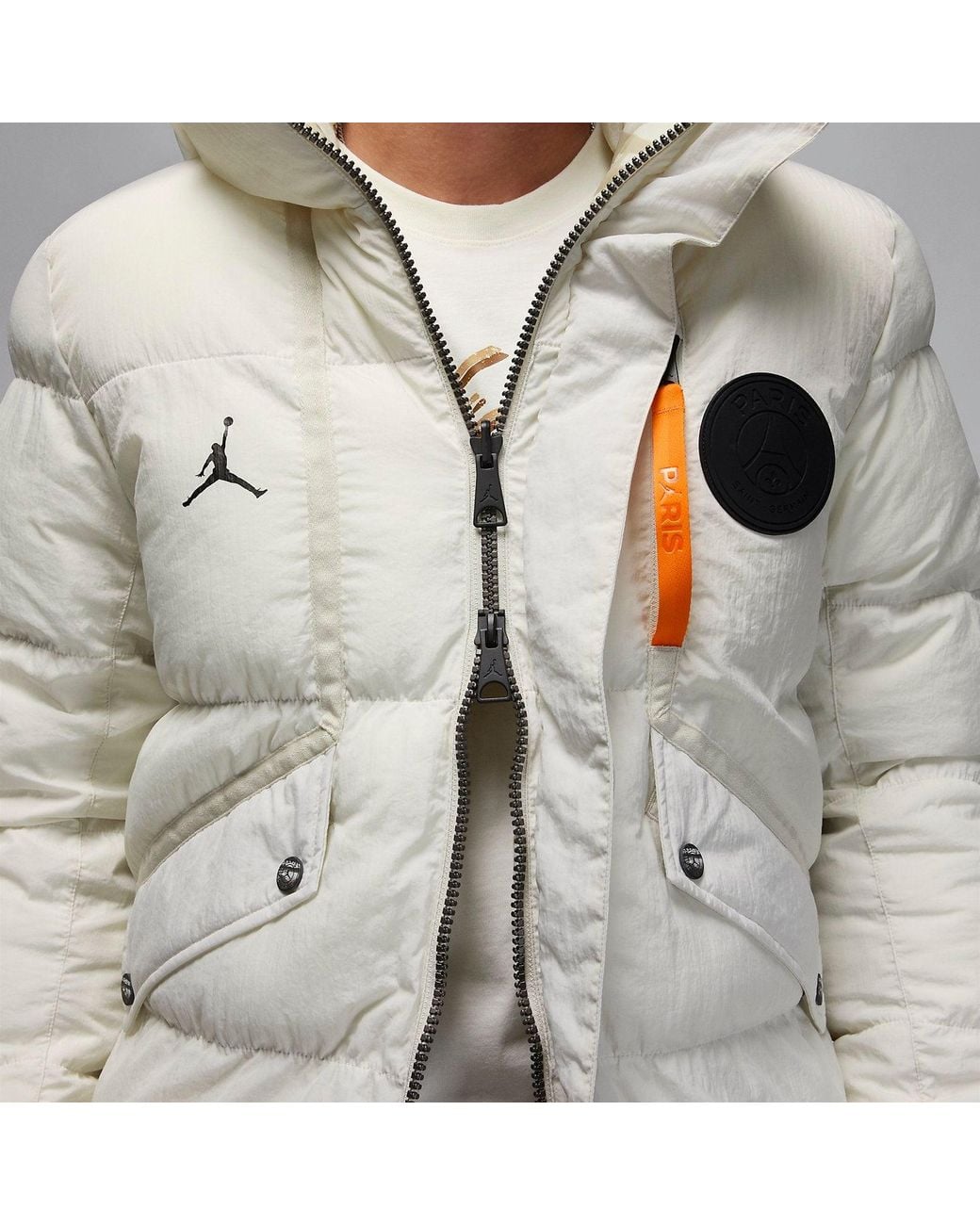 Nike Gray Air Paris Saint-Germain Parka 'Light Bone' Dz2905-072 for men
