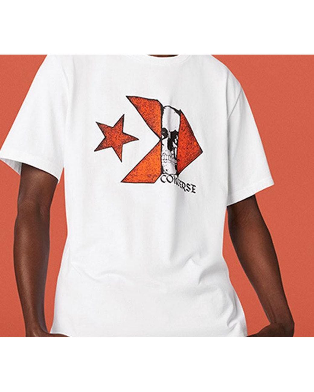 Converse White Chuck Taylor Skull Logo Short Sleeve T-Shirt for men
