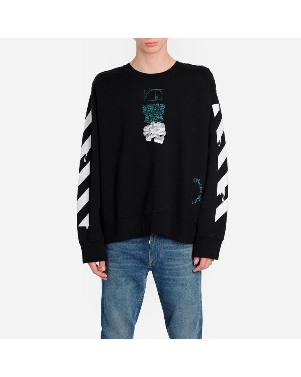 Off-White c/o Virgil Abloh Black C/O Virgil Abloh Slogan Arrow Printing Round Neck for men
