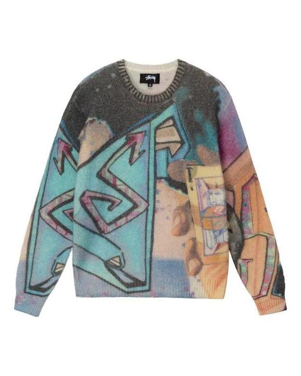Stussy Blue Goldie Sweater 'Muticolor' for men