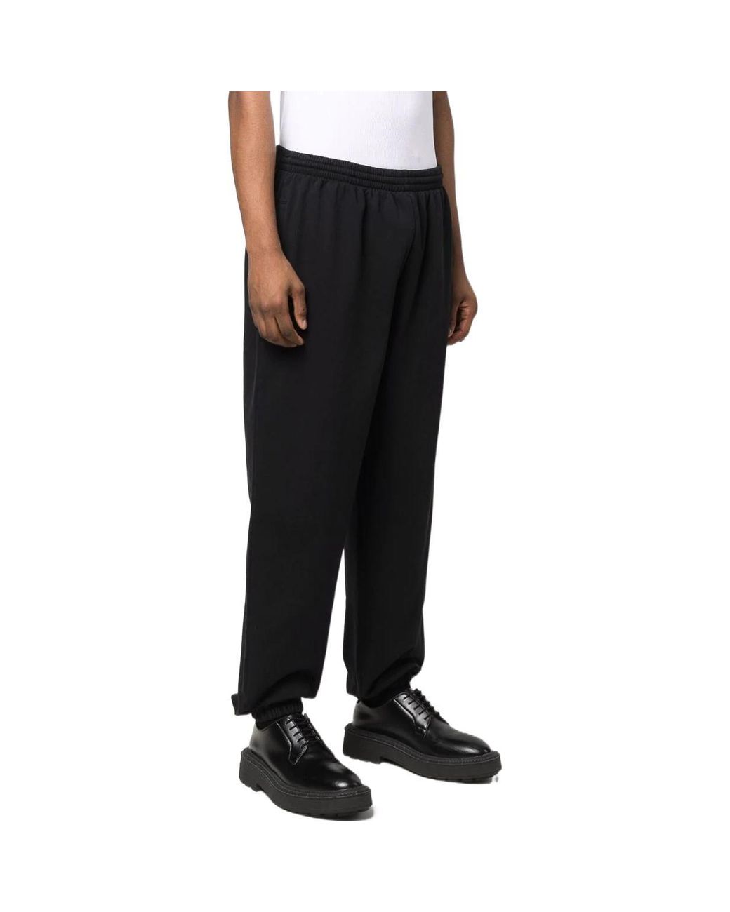 Balenciaga Black Paris Logo Stretched Knee Sweatpants