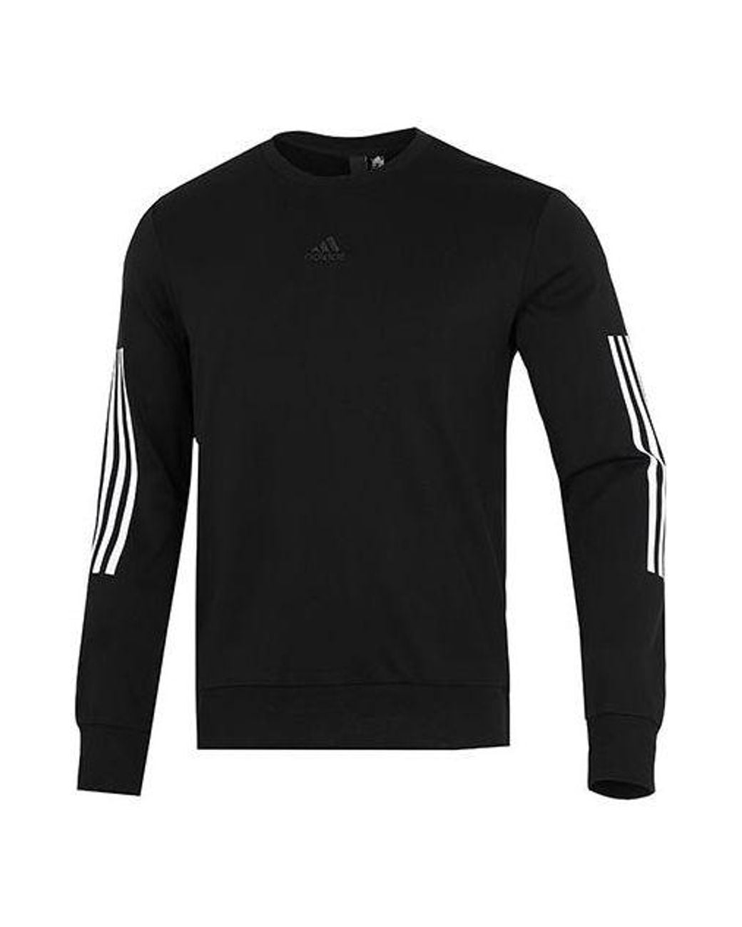 Adidas Black Cny Gfx Crew2 Limited Back Printing Stripe Sports Round Neck Pullover for men