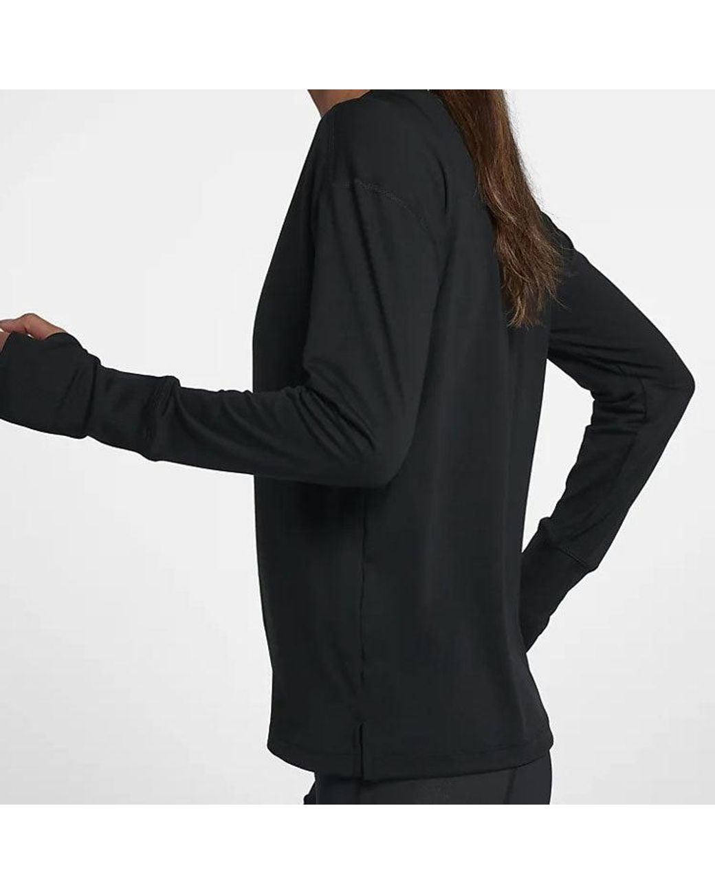 Nike Blue (Wmns) Element Casual Sports Round Neck Long Sleeves Running Hoodie