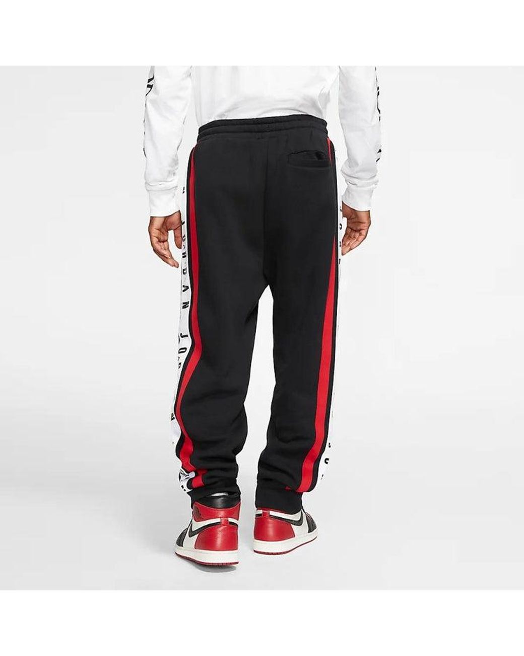 Nike Black Bundle Feet Sports Fleece Lined Basketball Long Pants for men