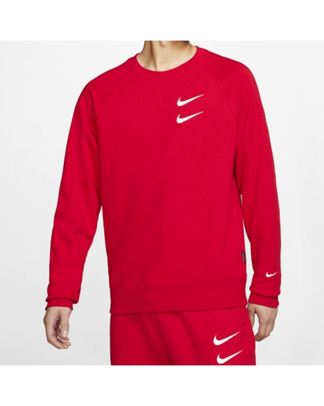 Nike Red As Sportswear Swoosh Crw Ft University for men