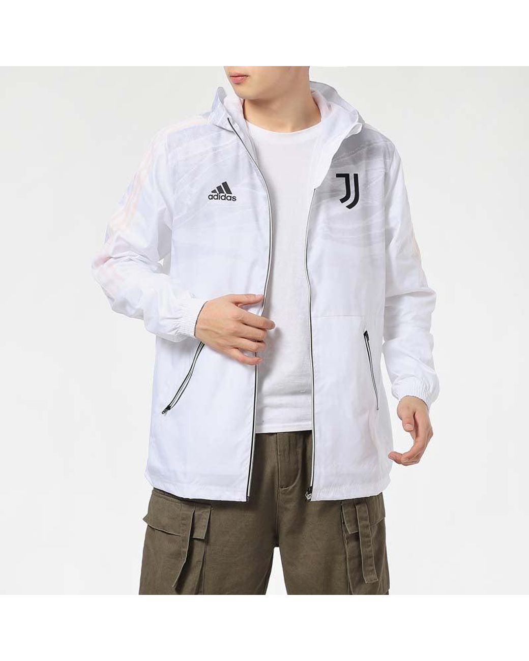 Adidas Blue Juventus Soccer/Football Sports Hooded Jacket for men