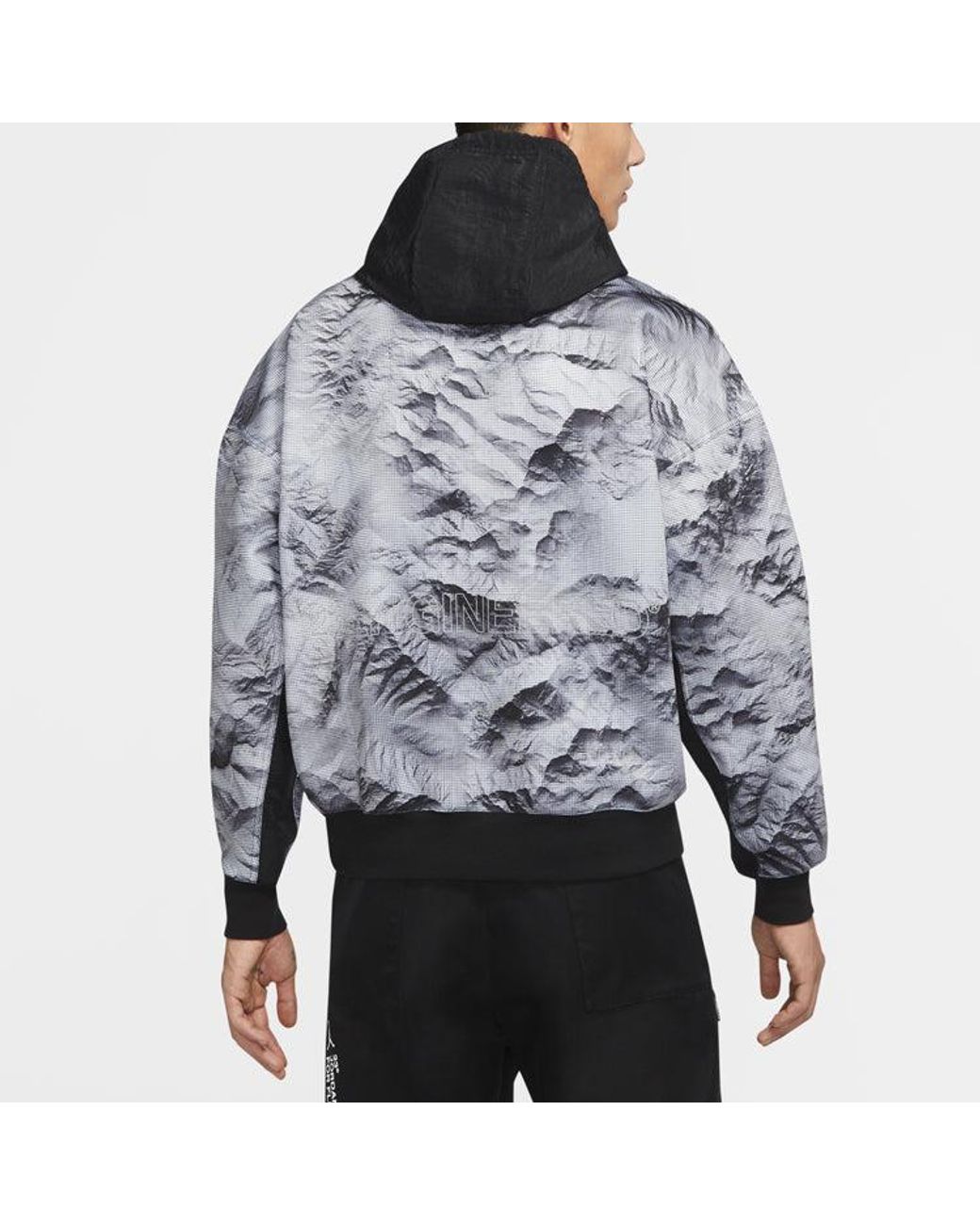 Nike Gray Alphabet Printing Half Zipper Colorblock Casual for men