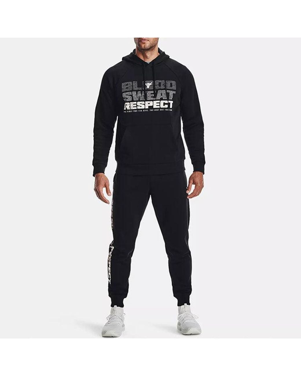 Under Armour Black Project Rock Rival Fleece Joggers for men