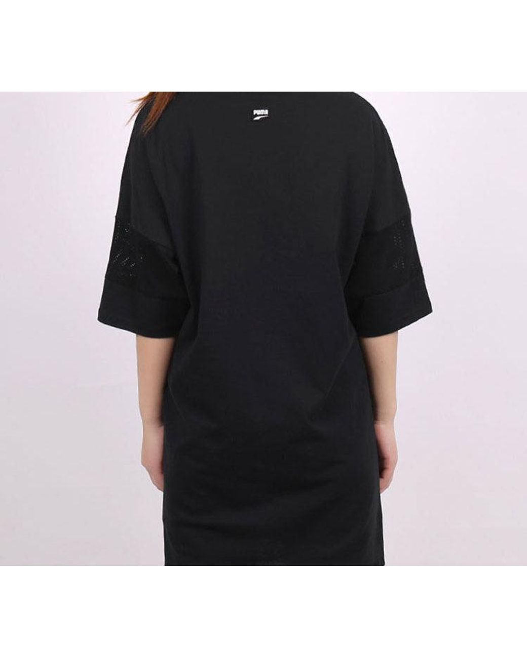 PUMA Black (Wmns) Casual Sports Alphabet Printing Short Sleeve
