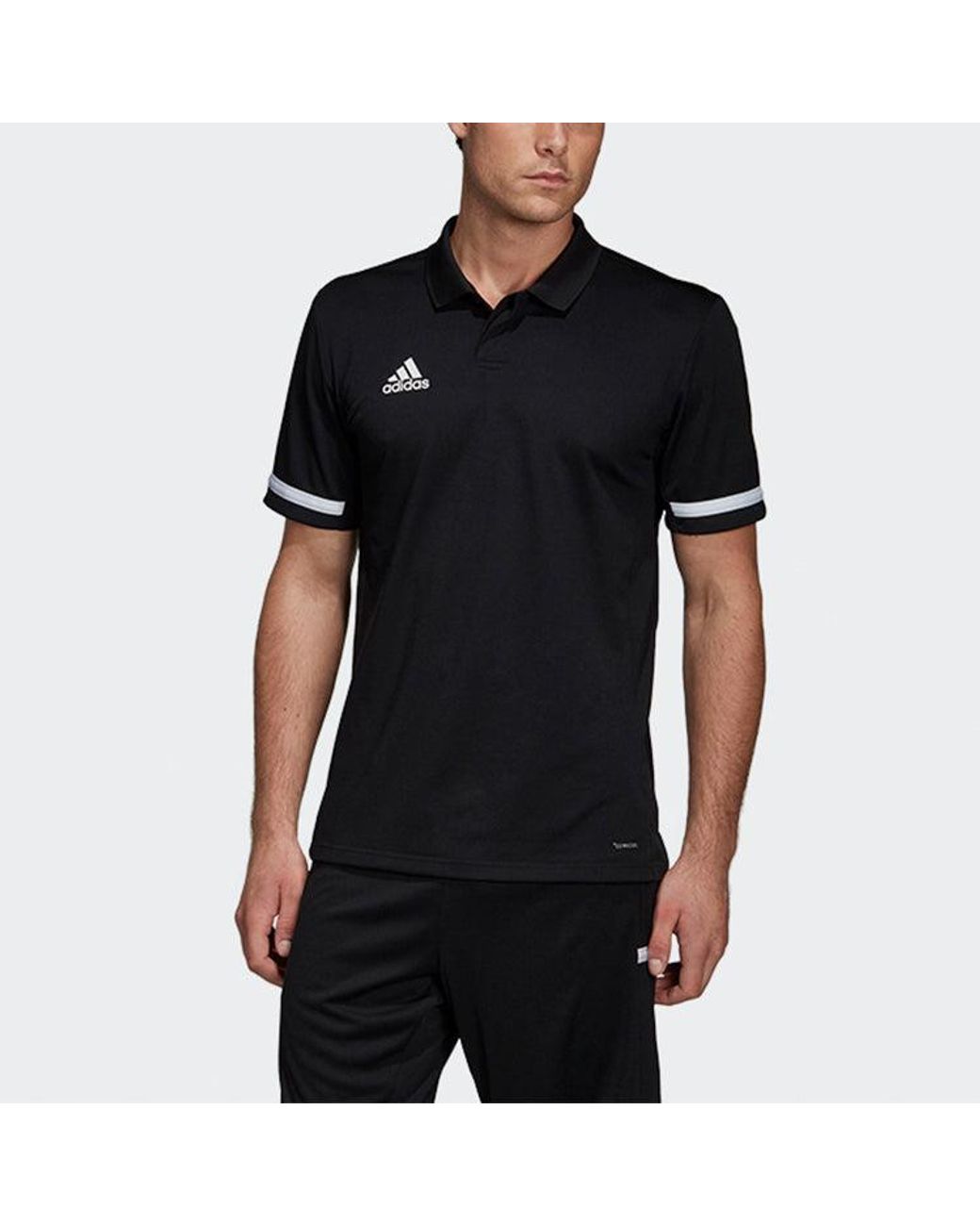 Adidas Black T19 Polo M Athleisure Casual Sports Badminton Short Sleeve Polo Shirt for men
