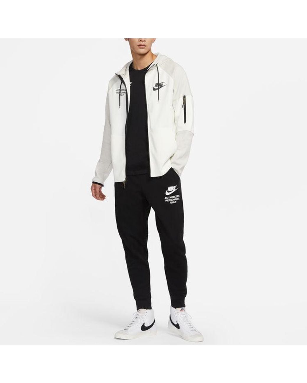Nike Black Logo Alphabet Printing Knit Bundle Feet Sports Pants/Trousers/Joggers Autumn for men