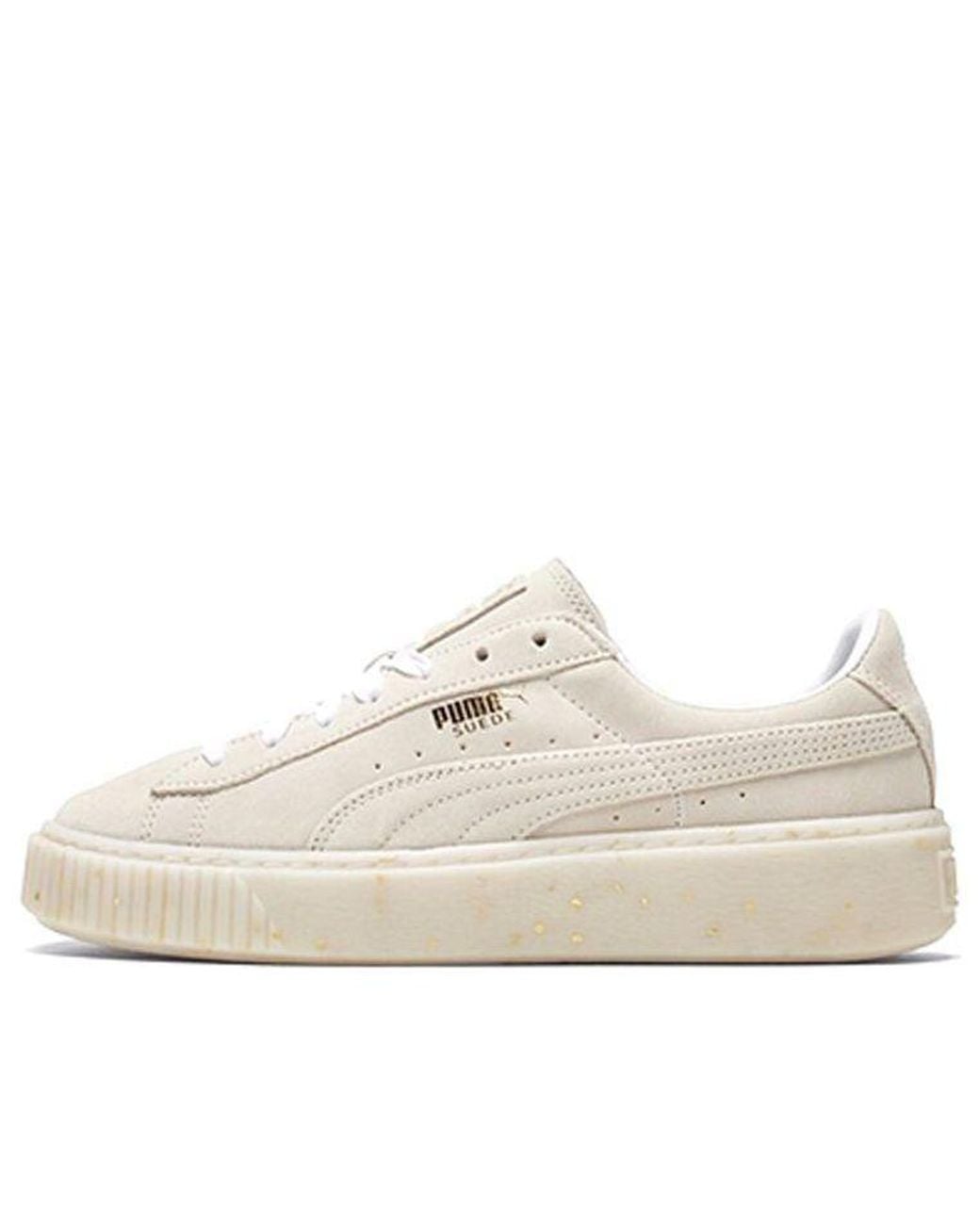 PUMA White (Wmns) Suede Platform Buff/ Board Shoes