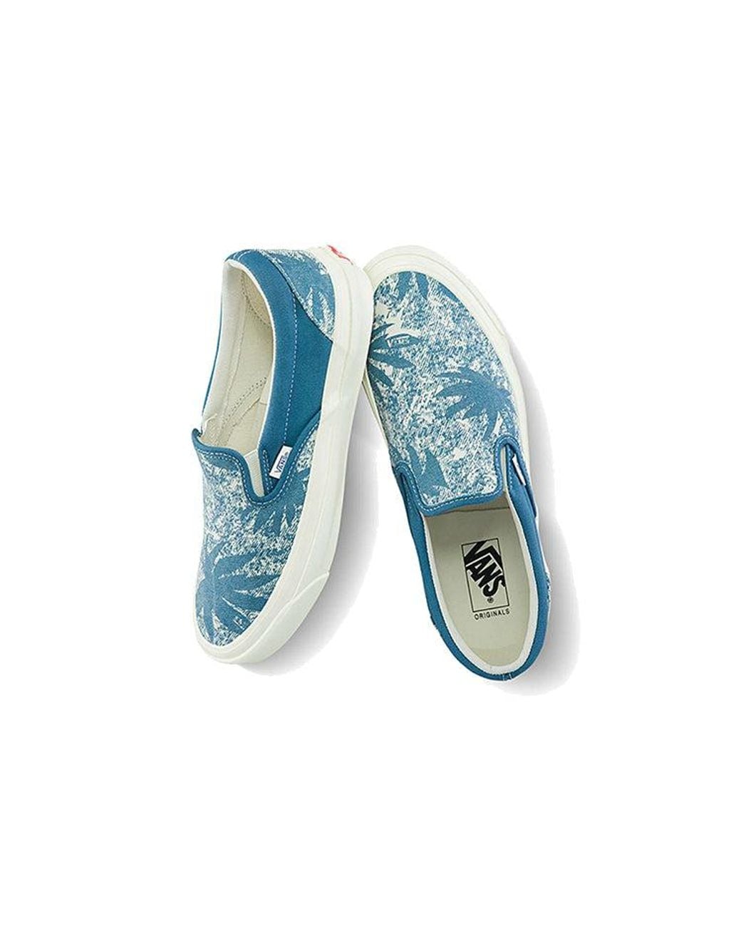 Vans Blue Og Classic Slip-On Lx 'Palm Acid Wash Summer Leaf for men