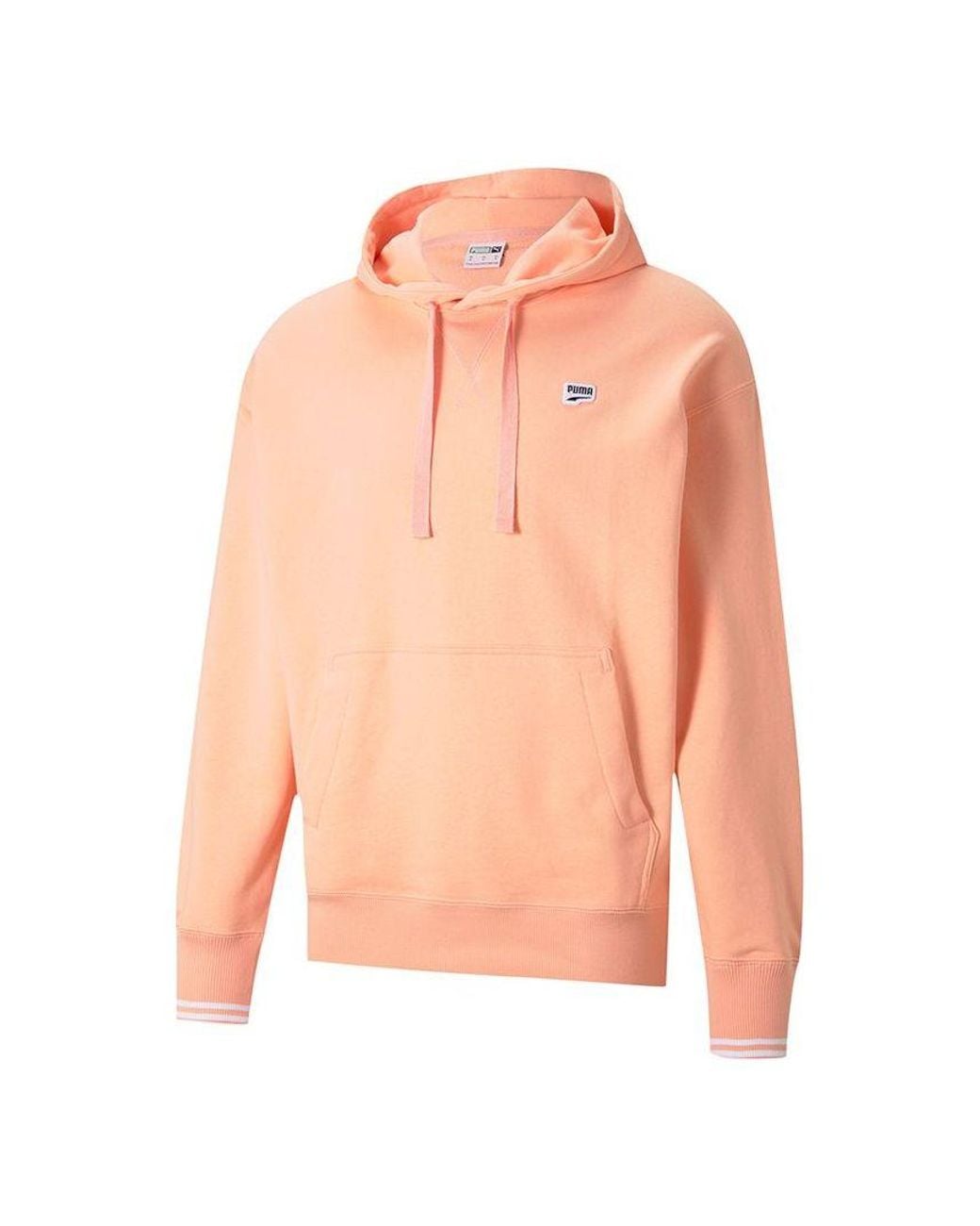 PUMA Orange Downtown Logo Hoodie for men