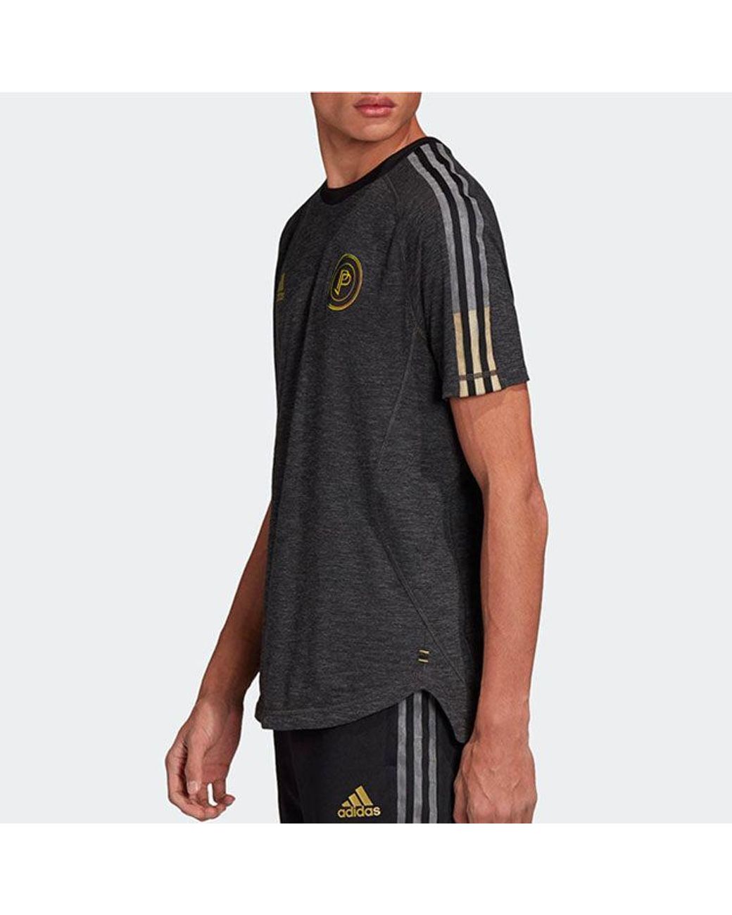 Adidas Black Pp Tec Tee Pogba Soccer/Football Sports Tournament Short Sleeve for men