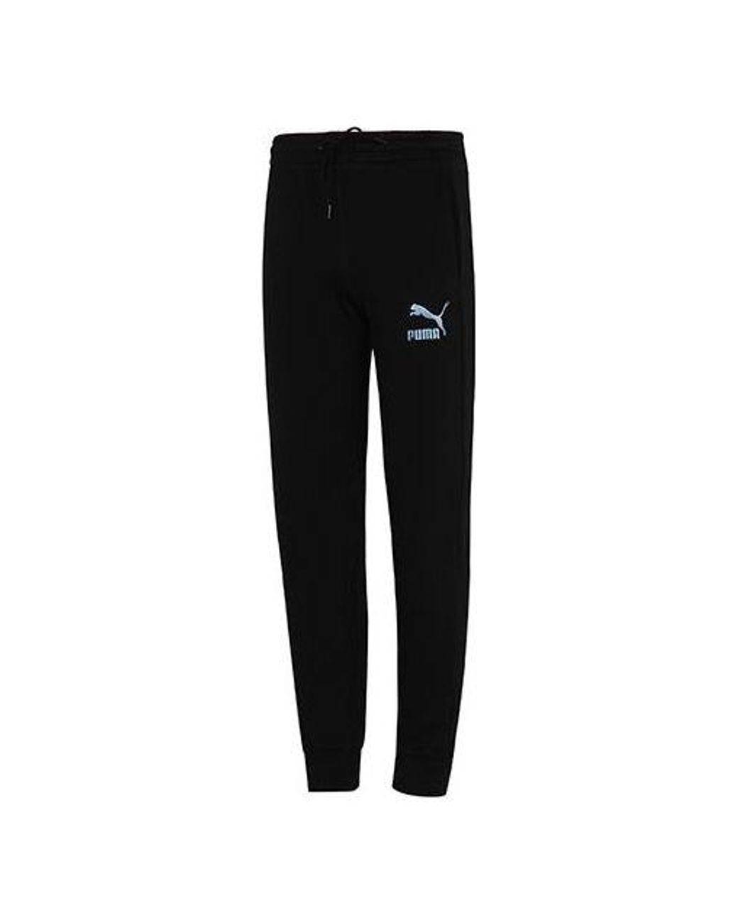 PUMA Black Iconic T7 Logo Printing Bundle Feet Sports Pants for men