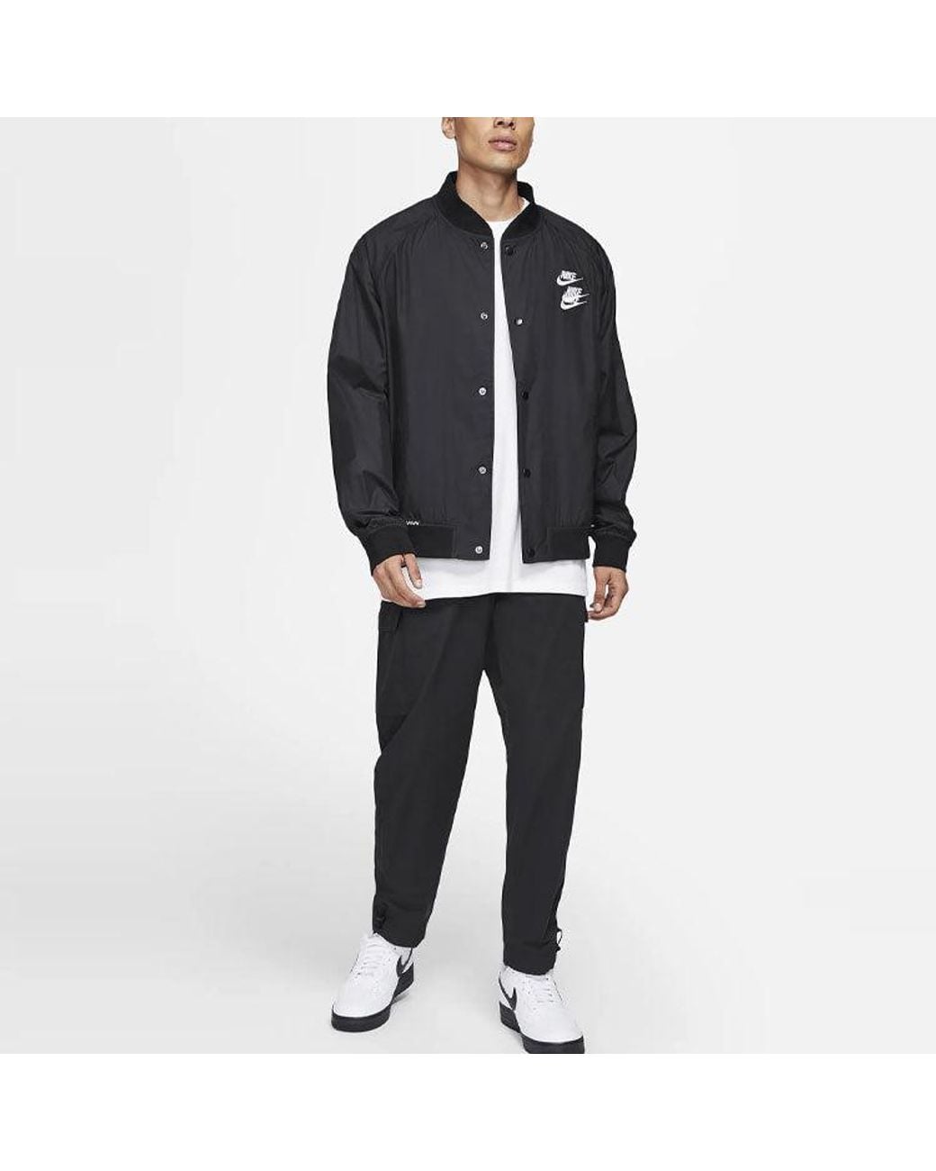 Nike Blue Alphabet Logo Printing Woven Casual Jacket for men
