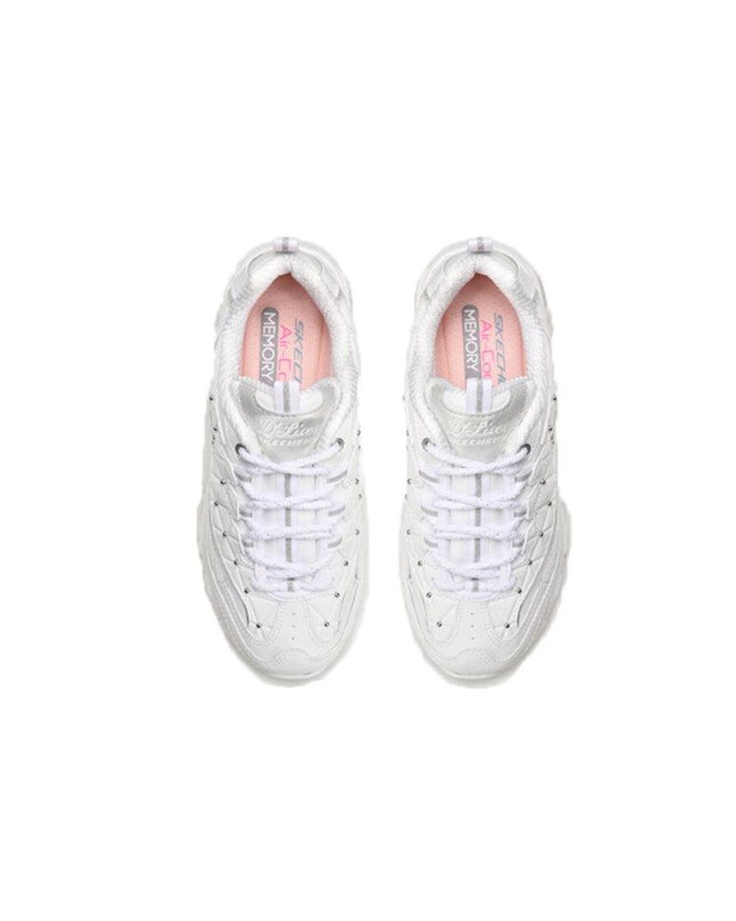 Skechers White (Wmns) D'Lites Glamour Feels Low/Dad Shoes Gs