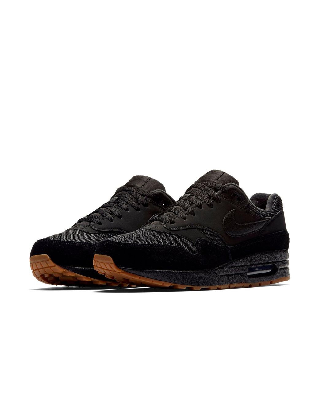nike air max 1 trainers black black gum medium brown