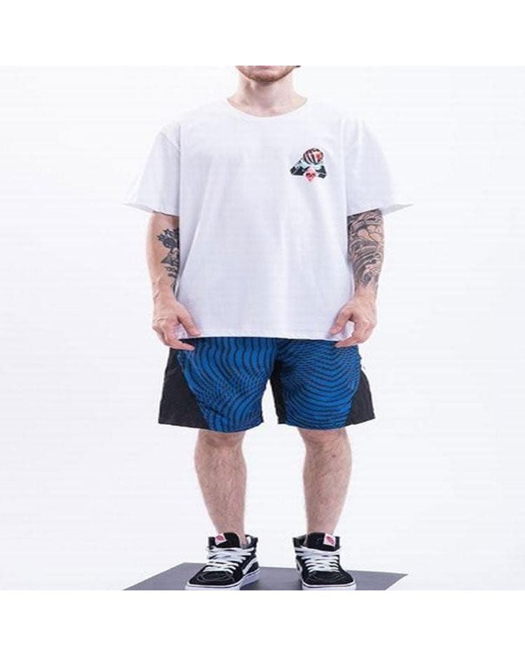 Palace Blue Sans Ferg T-Shirt Glasses Back Logo Short Sleeve
