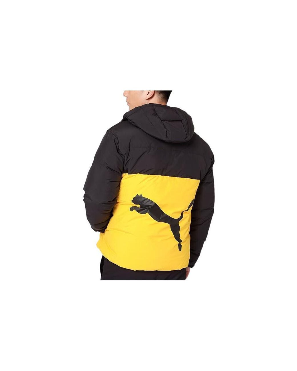 PUMA Yellow Logo Puffer Down Jacket for men