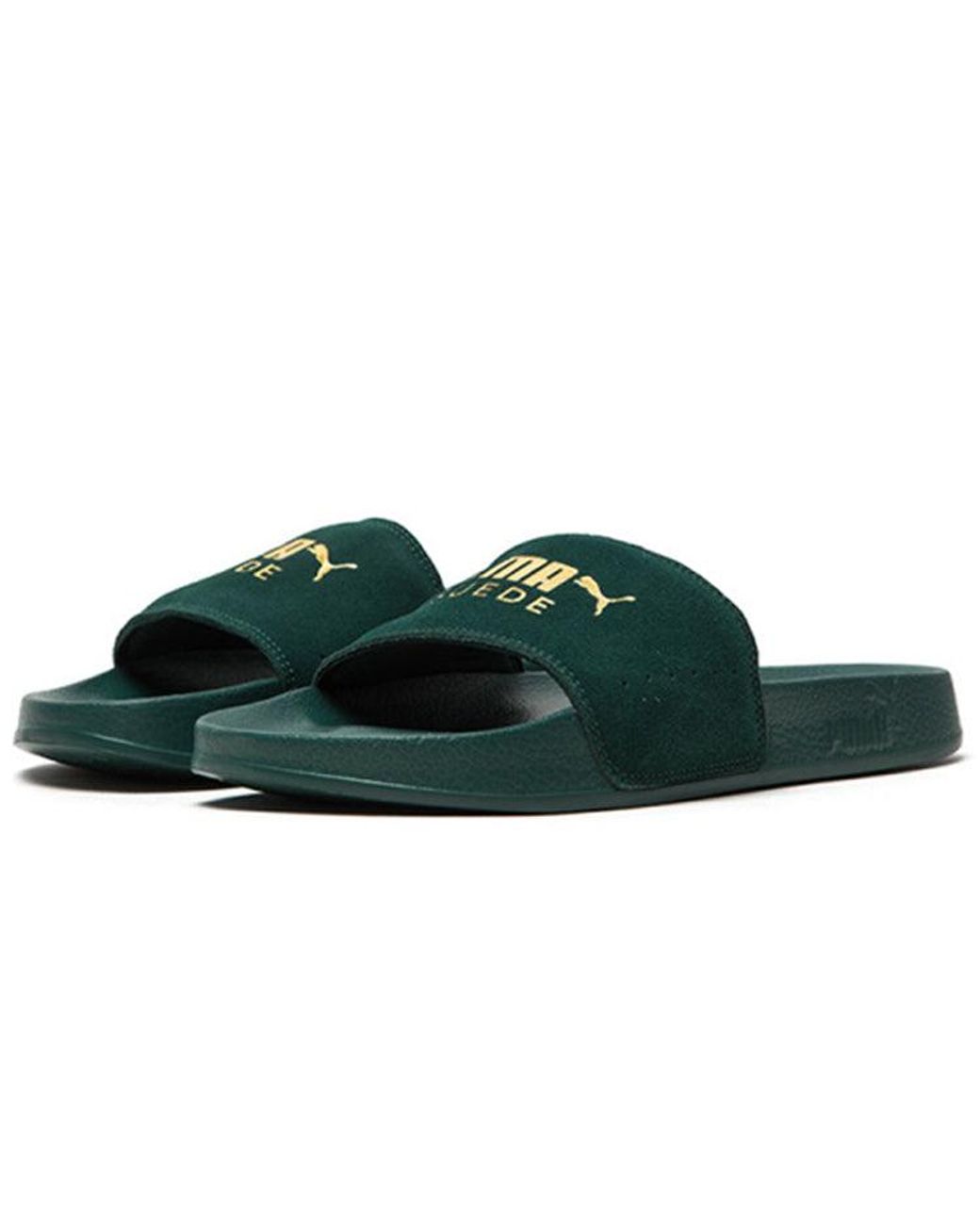 PUMA Green Leadcat Suede Slippers for men