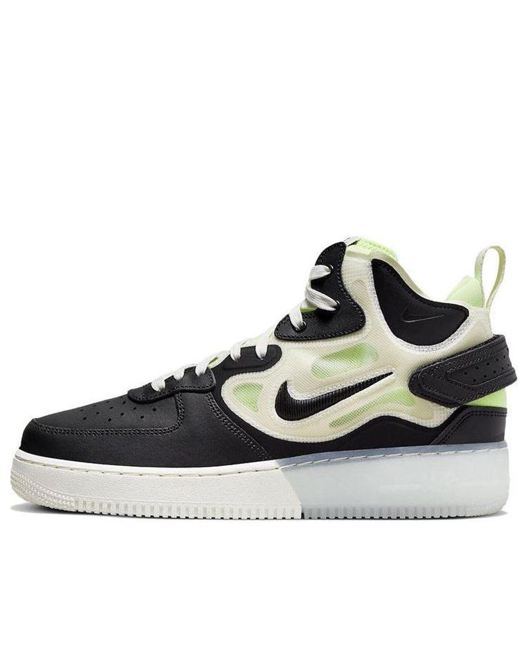 Nike mens Air Force 1 Mid React Shoes, White/Black